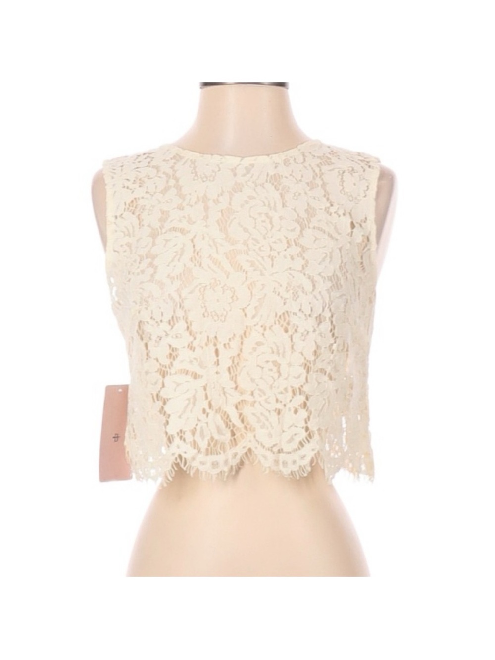 Jenny Yoo Ivory Lace Crop Shell Top - S